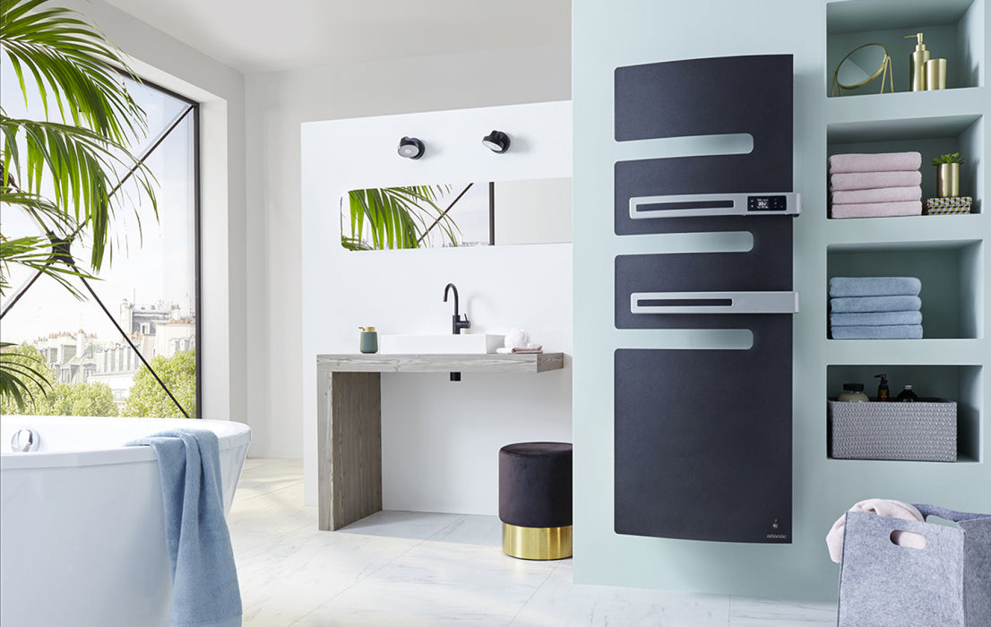 Sèche serviette électrique connecté Serenis Premium 1750W - mât à droite - Atlantic