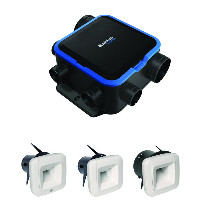 Kit VMC simple flux hygroréglable Easyhome - compact avec bouches - Aldes 11033549