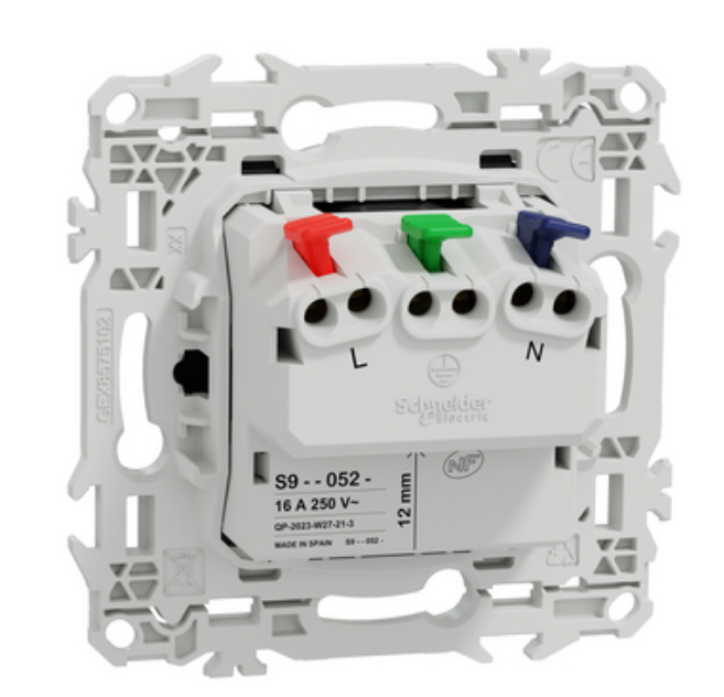 Prise 2P+T affleurante Odace noir onyx - Schneider Electric S940052