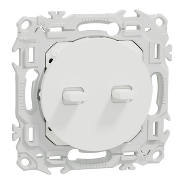 Odace - double va-et-vient ou poussoir à levier - 10AX - blanc craie - Schneider Electric S920213