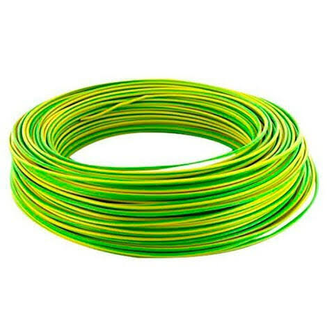 Fil électrique rigide vert/jaune 1.5mm² - HO7VU1,5VJ