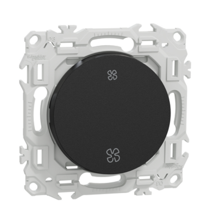Interrupteur VMC Odace - poussoir 10A noir onyx - Schneider Electric S940233
