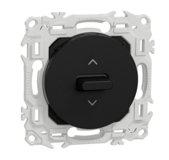 Interrupteur volet roulant Odace ou poussoir noir onyx - Schneider Electric S940208