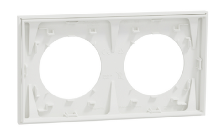 Schneider Odace plaque double blanc - 2 postes - S920704
