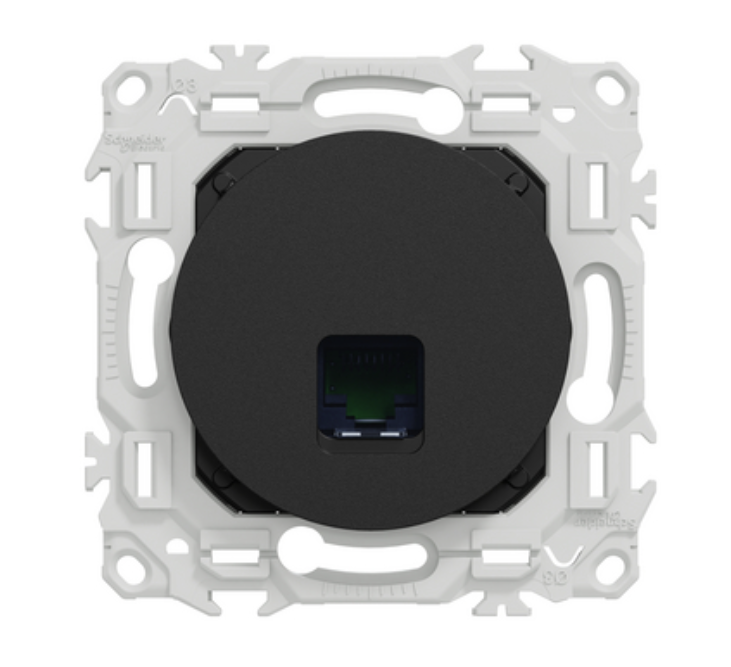 Prise RJ45 Odace grade 1 à 2 - catégorie 6 UTP noir onyx - Schneider Electric S940475