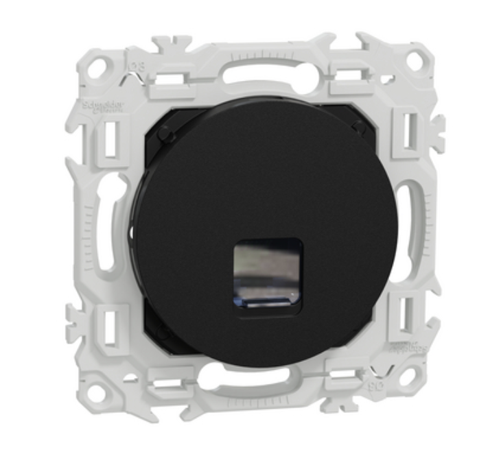 Prise RJ45 Odace grade 1 à 2 - catégorie 6 UTP noir onyx - Schneider Electric S940475