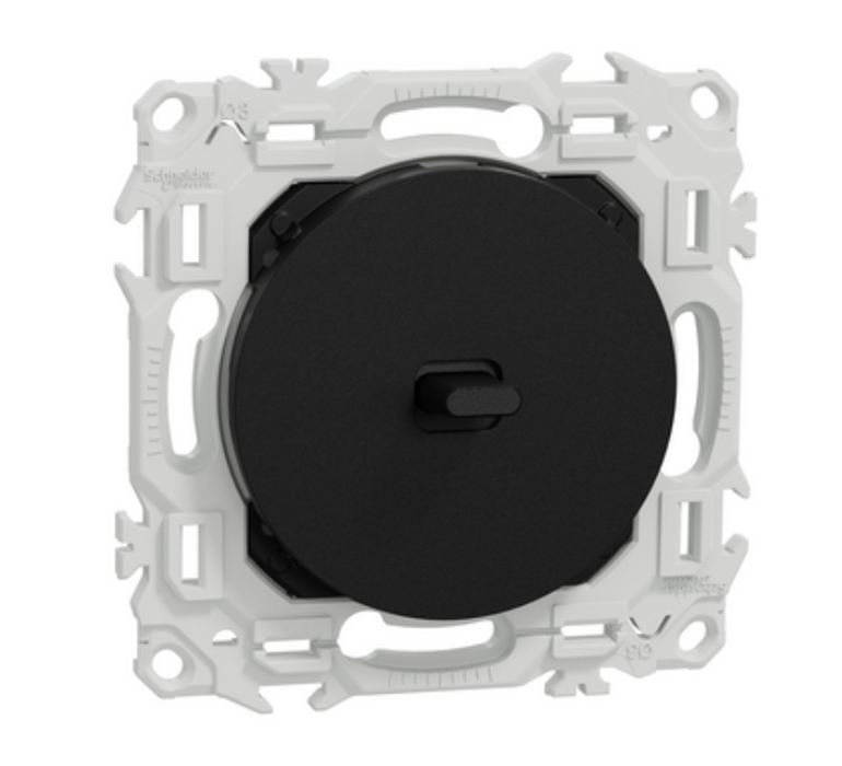 Odace - va-et-vient ou poussoir à levier - 10AX - noir onyx - Schneider Electric S940203