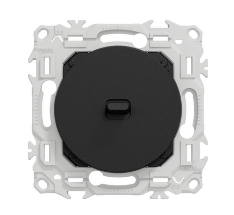 Odace - va-et-vient ou poussoir à levier - 10AX - noir onyx - Schneider Electric S940203