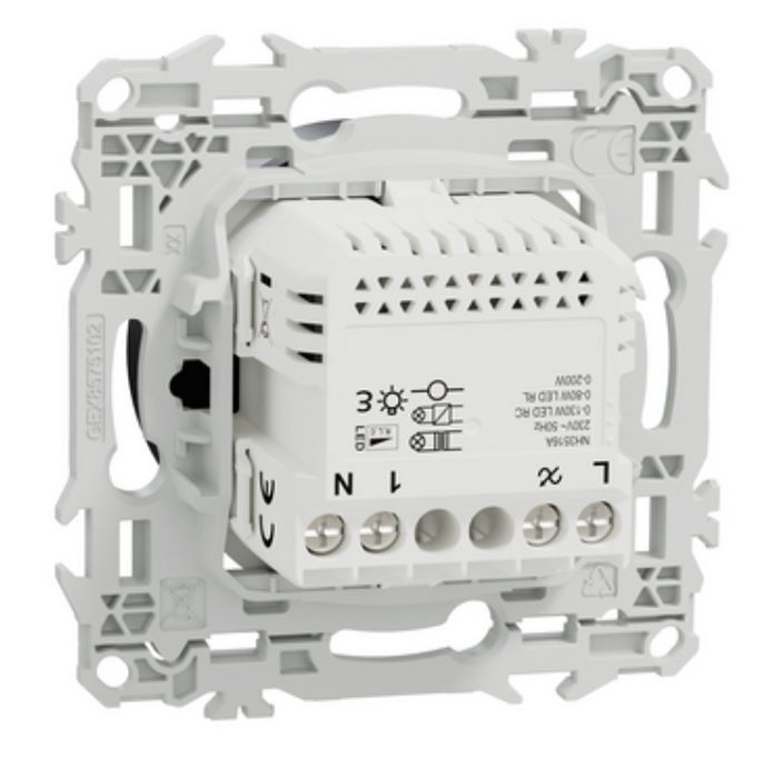 Schneider Wiser Odace - variateur rotatif led connecté Zigbee noir - 2 ou 3 fils - S940513