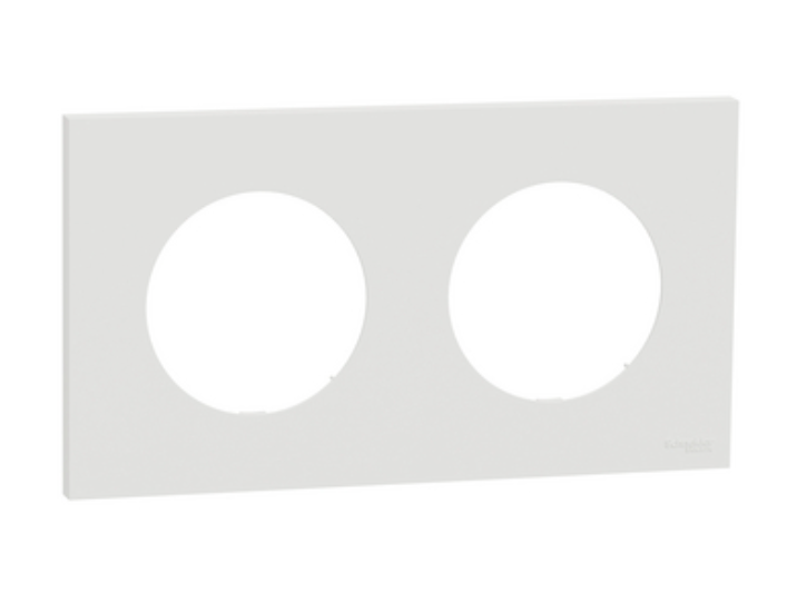 Schneider Odace plaque double blanc - 2 postes - S920704