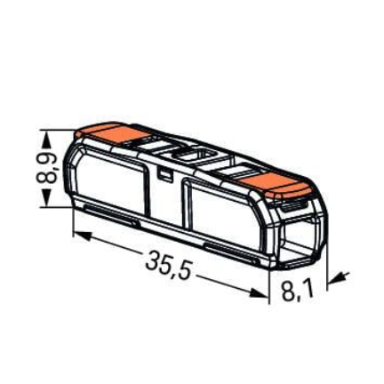 WAGO 60 bornes de connexion rapide à levier - 2 entrées pour fils souples et rigides - 221-2411