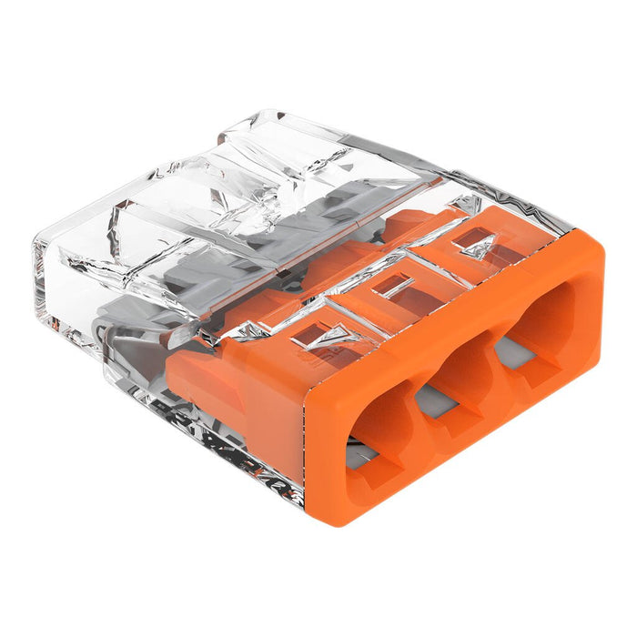 WAGO Boîte de 100 bornes de connexion rapide - 3 entrées pour fils rigides - 2273-203