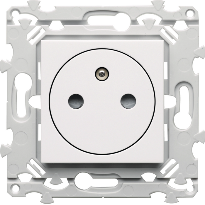 Prise de courant Essensya 2P+T - affleurante blanc - Hager WE106